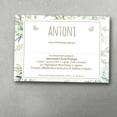 Zaproszenie na chrzest "Zielona Łąka"