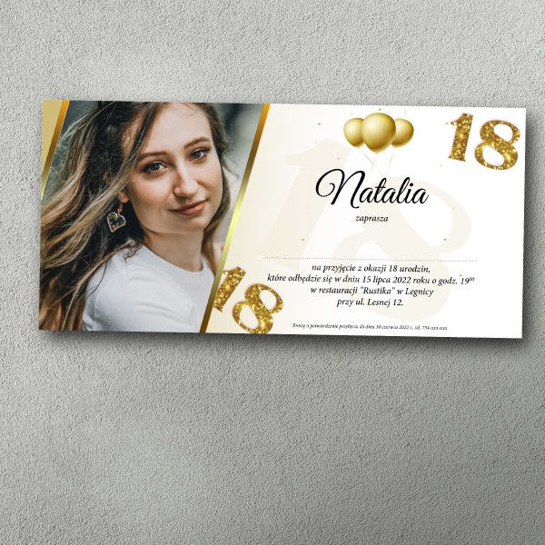 Zaproszenie na 18 – Złota Klasyka 18 | Personalizowane DL