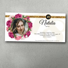 Zaproszenie na 18 – Piwonia 18 | Personalizowane