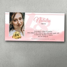 Zaproszenie na 18 – Pudrowa Elegancja 18 | Personalizowane