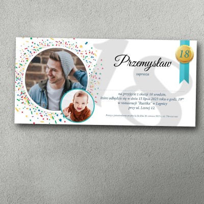 Zaproszenie na 18 – Kolorowa Energia 18 | Personalizowane