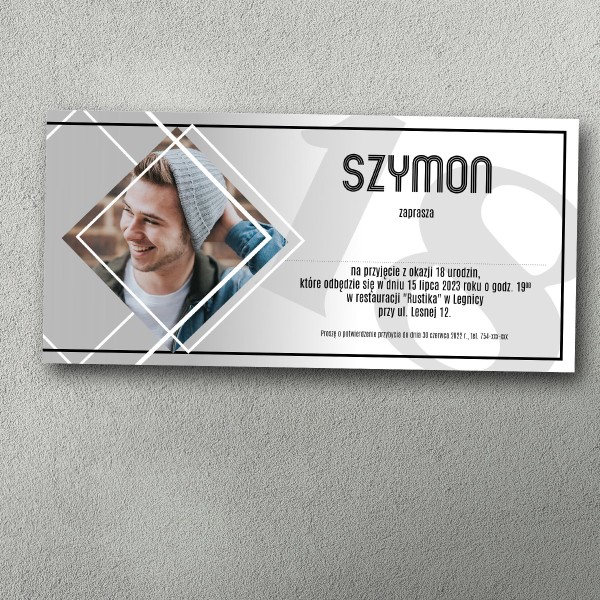 Zaproszenie na 18 – Geometrix 18 | Personalizowane