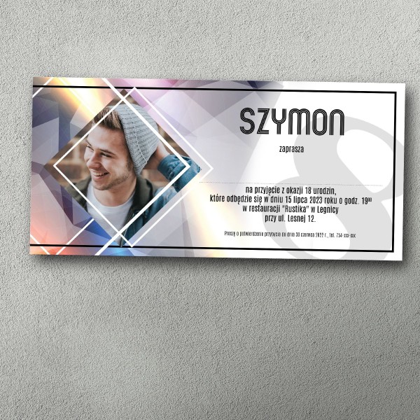 Zaproszenie na 18 – Geometrix 3 | Personalizowane