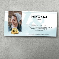 Zaproszenie na 18 – Błękitna Elegancja 18 | Personalizowane