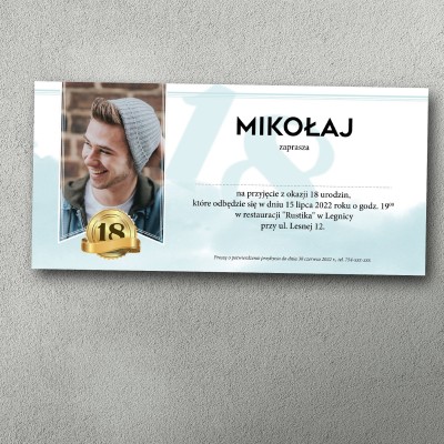 Zaproszenie na 18 – Błękitna Elegancja 18 | Personalizowane