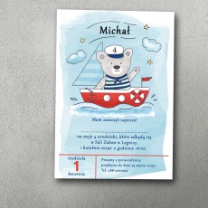 Zaproszenie urodzinowe "Misiowy Rejs"