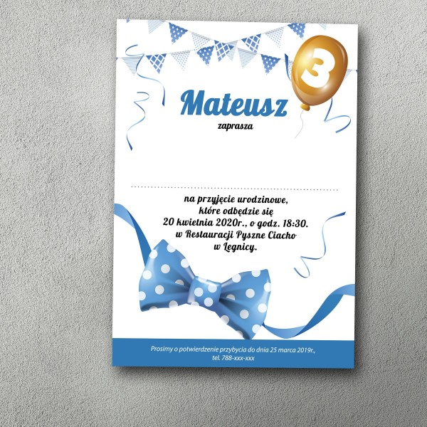 Zaproszenie urodzinowe "Mucha Bąbelek"
