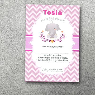 Zaproszenie urodzinowe "Zygzak"