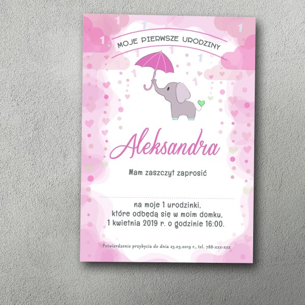 Zaproszenie urodzinowe "Deszczowy Roczek"