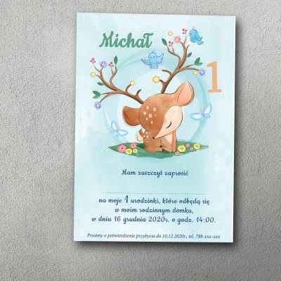 Zaproszenie urodzinowe "Leśny Chłopiec"