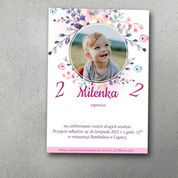 Zaproszenie urodzinowe "Pinky"