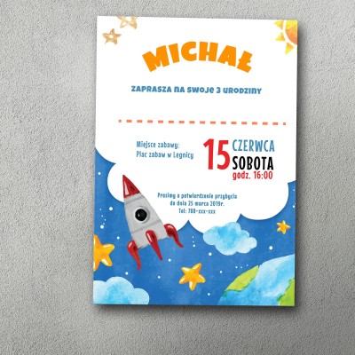 Zaproszenie urodzinowe "Kosmiczne Halo"