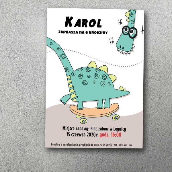 Zaproszenie urodzinowe "Dino Frajda"