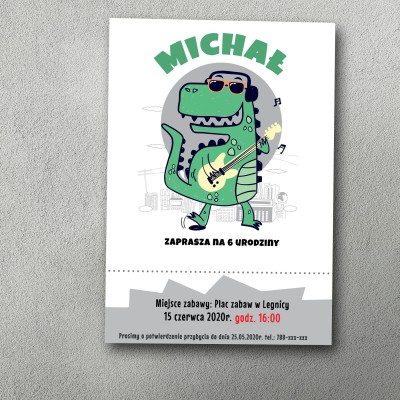 Zaproszenie urodzinowe "Rockujący Smok"