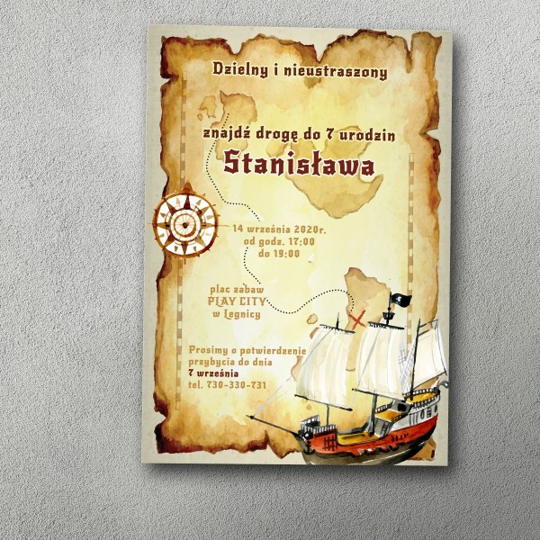 Zaproszenie urodzinowe "Pirackie Party"
