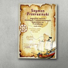 Zaproszenie urodzinowe "Piracka Mapa"