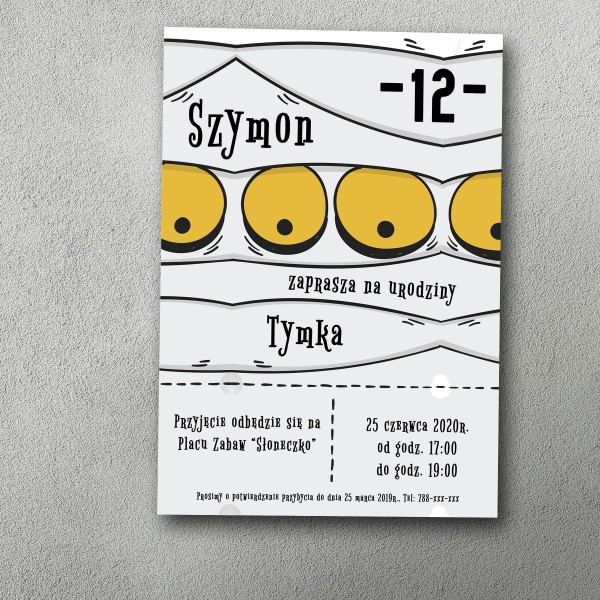 Zaproszenie urodzinowe "Bandaż Boo"