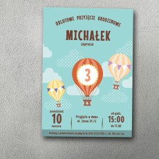 Zaproszenie urodzinowe "Balon Trip"