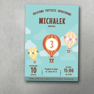 Zaproszenie urodzinowe "Balon Trip"