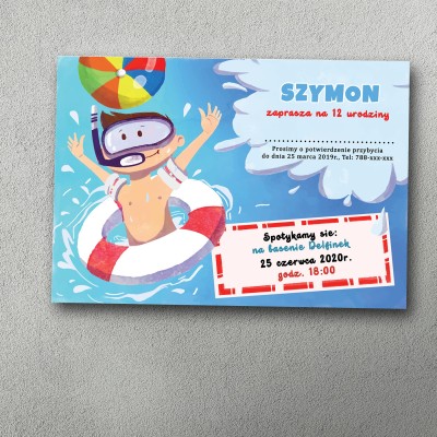 Zaproszenie urodzinowe "Plusk Fun"