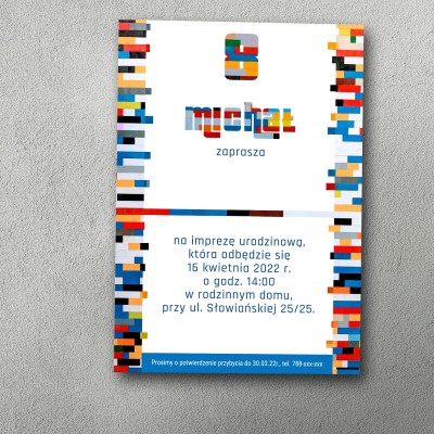 Zaproszenie urodzinowe "Klocek Boom"