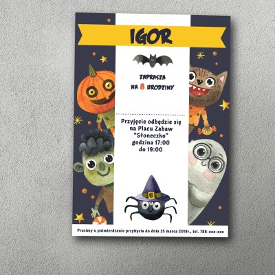 Zaproszenie urodzinowe "Straszy Kotek"