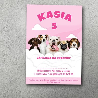 Zaproszenie urodzinowe "Pieskowy Raj"