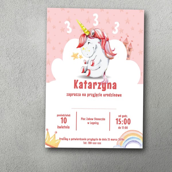 Zaproszenie urodzinowe "Chmurkorożec"