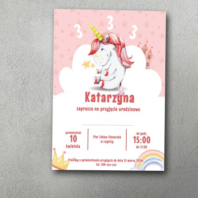 Zaproszenie urodzinowe "Chmurkorożec"