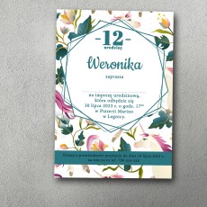 Zaproszenie urodzinowe "Kwiatowa Ramka"
