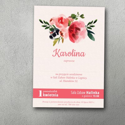 Zaproszenie urodzinowe "Kwiatowa Korona"