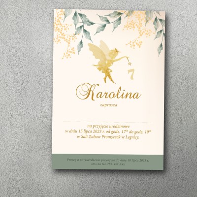 Zaproszenie urodzinowe "Leśna Wróżka Zieleni"