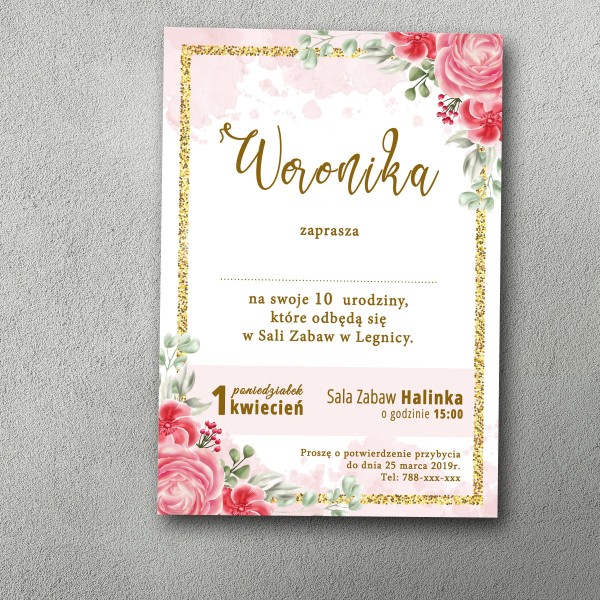 Zaproszenie urodzinowe "Złoty Styl"