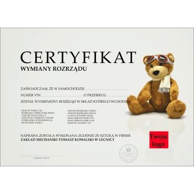 Certyfikat Miś-naprawa