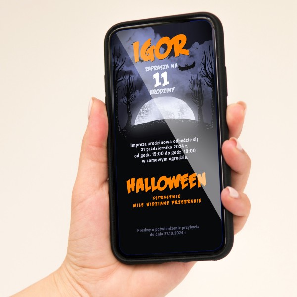zaproszenie elektroniczne z mrocznym księżycem