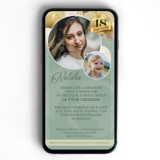 zielone zaproszenie elektroniczne z dwoma zdjęciami 2