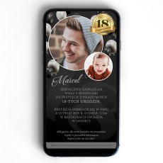 czarne zaproszenie elektroniczne z dwoma zdjęciami 2