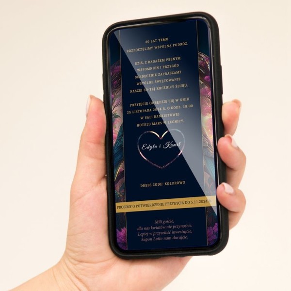 Zaproszenie elektroniczne z wierszem – romantyczne