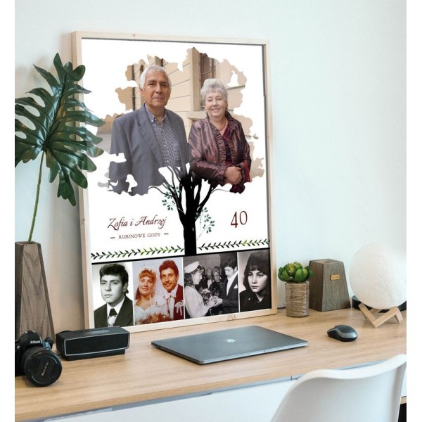 obraz ze zdjęcia na rocznicę ślubu Korzenie Miłości personalizowany prezent