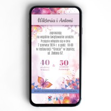 zaproszenie elektroniczne z motylkiem