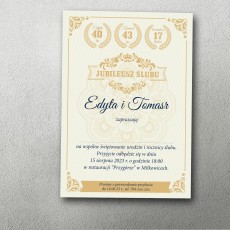 zaproszenie jubileuszowe na wspólne urodziny złote klasyczne trio czasu