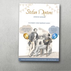 zaproszenie na podwójne urodziny ilustracja retro mężczyźni klasyczny styl