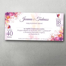 zaproszenie na podwójne urodziny format dl wrzosowe motyle