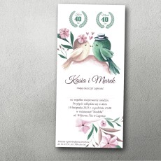 zaproszenie na podwójne urodziny format dl leśna para ptaki