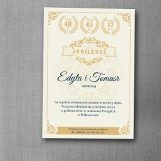 Zaproszenie na urodziny i rocznicę w stylu certyfikatu z elegancką ramką