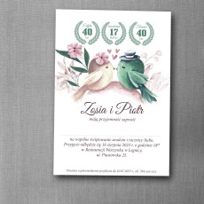 Zaproszenie na urodziny i rocznicę związku z roślinną grafiką