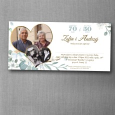 Zaproszenie na rocznicę ślubu i urodziny w formacie DL z dwoma zdjęciami