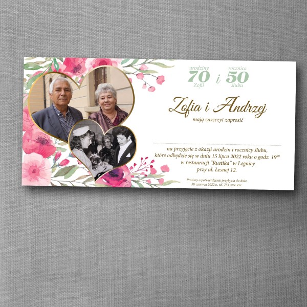 Zaproszenie na rocznicę i urodziny w formacie DL z motywem historii