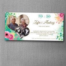 Zaproszenie na rocznicę ślubu i urodziny w wiosennej stylistyce w formacie DL