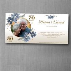 Zaproszenie na rocznicę ślubu i urodziny w niebieskiej kolorystyce DL